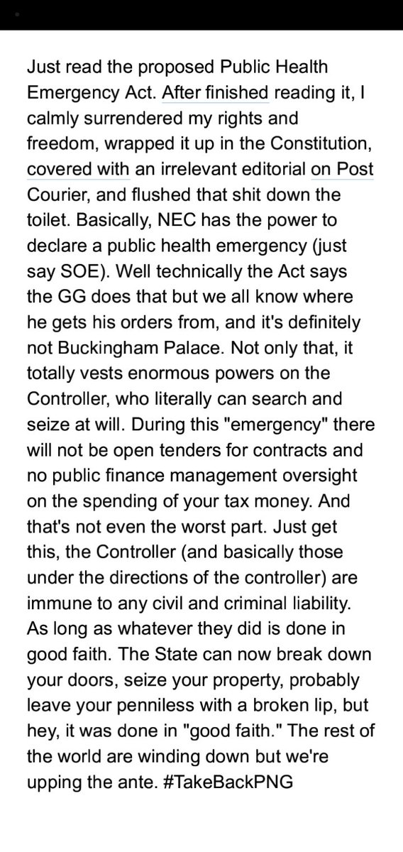 JonSnow209's tweet photo. Public Health Emergency Act. A synopsis. Have a read folks https://t.co/69JkU5inPv