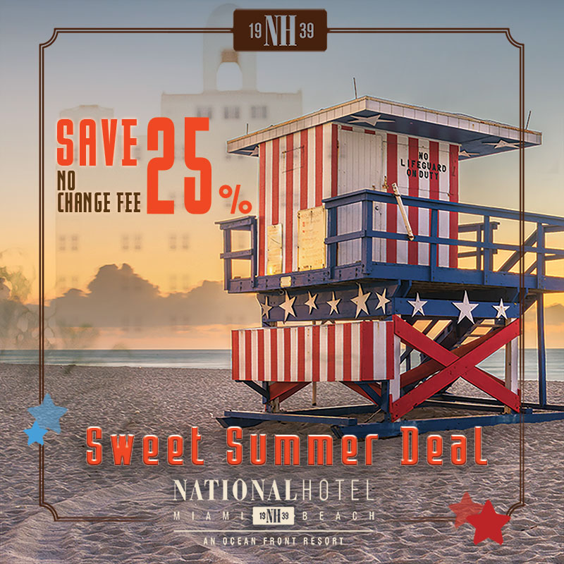 Hear the beach calling? Save up to 25% on your next South Beach vacation. Book Direct and Save at The National Hotel Miami Beach, no change fee. nationalhotel.com/specials/ #onlyatthenational #miamibeach #beachresort #nationalhotelmiami