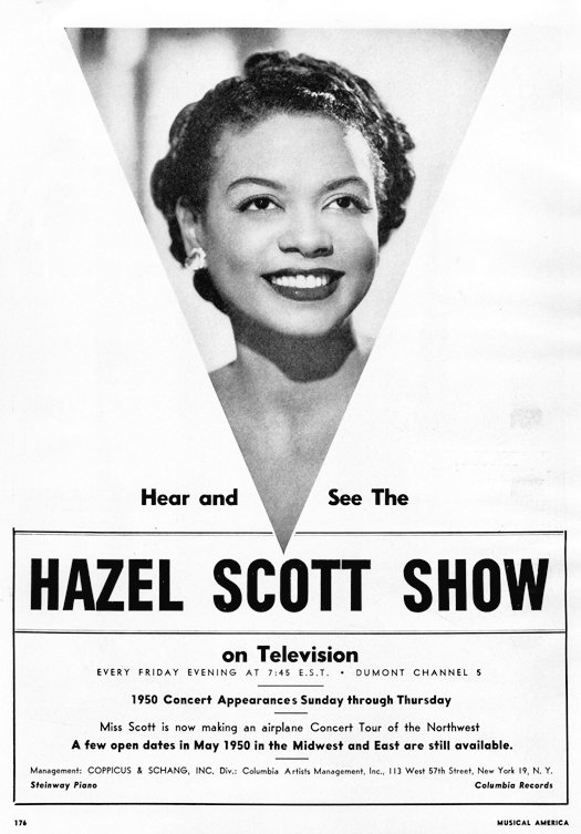 Do ... we ... need to ... *reteach* this lesson from my (multiple) posts past? Addition to “Darling of Café Society,” '39. Playing Chopin, Bach, Rachmaninoff. Discovered piano at 3. Playing by ear. THE  #HAZELSCOTT SHOW credited 1st Black TV prog, '50.:  https://www.press.umich.edu/3298770/hazel_scott