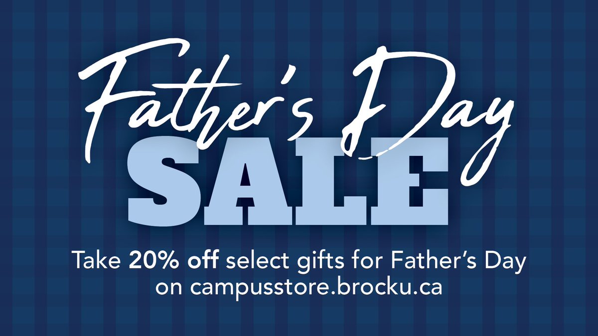 With Father’s Day coming up in a couple of weeks, don’t forget to get your Dad the perfect gift! 20% off select “Dad” items on now 😎 #ShopBrock at campusstore.brocku.ca
