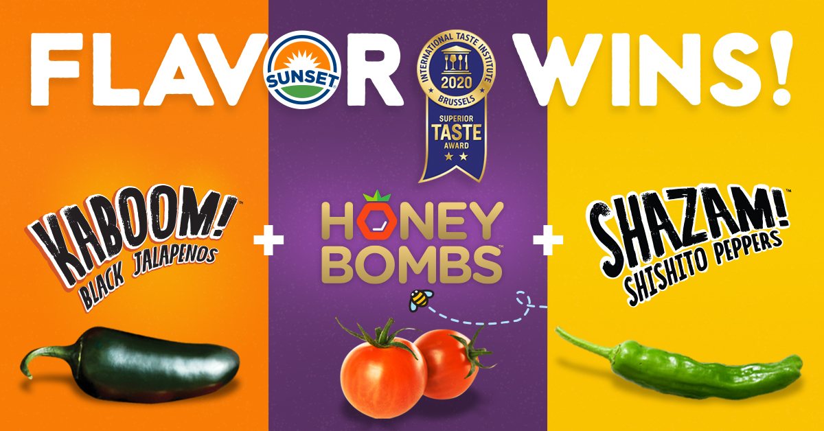 We’re ready to rock some flavor at next week’s #UnitedFreshLIVE show! Learn more about our Superior Taste Award winners from the prestigious International Taste Institute by stopping by the SUNSET® booth next week. #sunsetgrown
