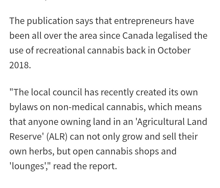Exhibit 34:  #WeedFarmGate Australian website spins lurid headline that Harry and Meghan are "surrounded" by drugs, but buried in the story you discover cannabis is legal in Canada and the potential farm is "down the road". How far down is not clarified.