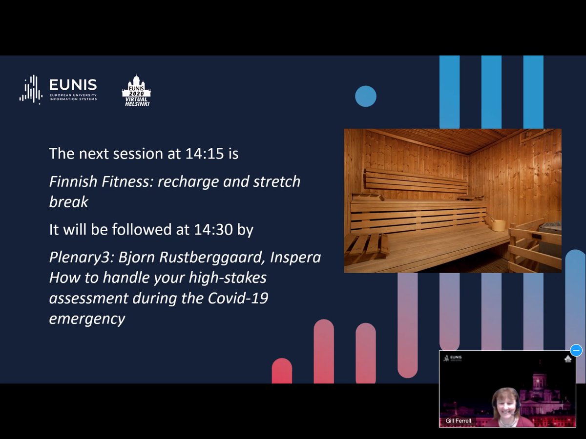 CranfieldAPEX's tweet photo. Another productive day draws to a close in a virtual Helsinki with assessment, integrity, digitisation and Finnish saunas all on the agenda #Eunis2020 https://t.co/jiJYkdcpyP