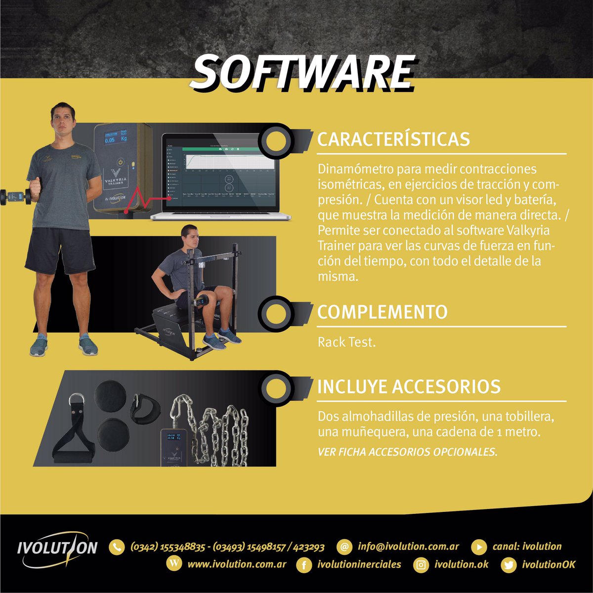 IvolutionOK's tweet photo. Te presentamos dos productos que vienen por separado pero que están hechos el uno para el otro 🖤.
⚡ Software VALKYRIA TRAINER ➡ Módulo PUSH PULL.
⚡ RACK TEST.
#todoloquedasvuelve #software #valkyriatrainer #pushpull #dinamómetro #racktest #medición #feedback #ivolution https://t.co/lCDExO2kpl