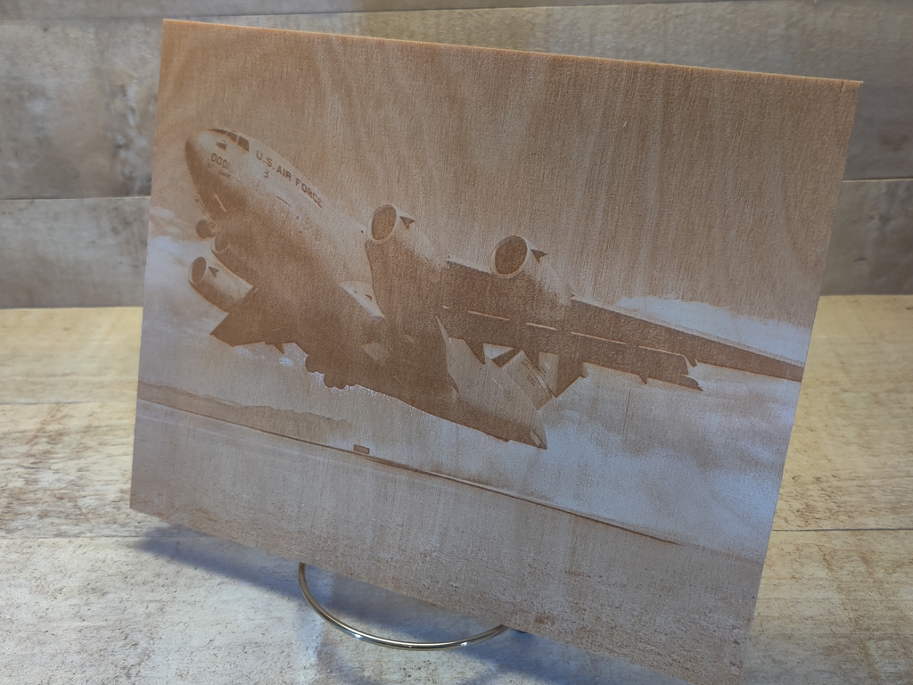 TheCraftWizard's tweet photo. This image is perfect for anyone that aircraft.  To purchase please visit our website at https://t.co/0dMrHPnsoQ or our Etsy shop athttps://www.etsy.com/listing/808465526/laser-etched-8-x-10-wooden-image-c-17 or our Amazon shop at https://t.co/4YLige5HDj https://t.co/gSi2dMLYDE