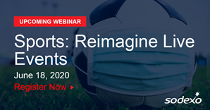 SodexoGroup's tweet photo. Stadiums &amp; arenas are currently presented with unique challenges. We’re sharing research and insights on how the sports &amp; leisure industry can use this opportunity to reimagine live experiences. Register now. https://t.co/qJBh9HbySu 
@iSportconnect @MichaelCunnah #centerplate https://t.co/CRKsm4d4iN