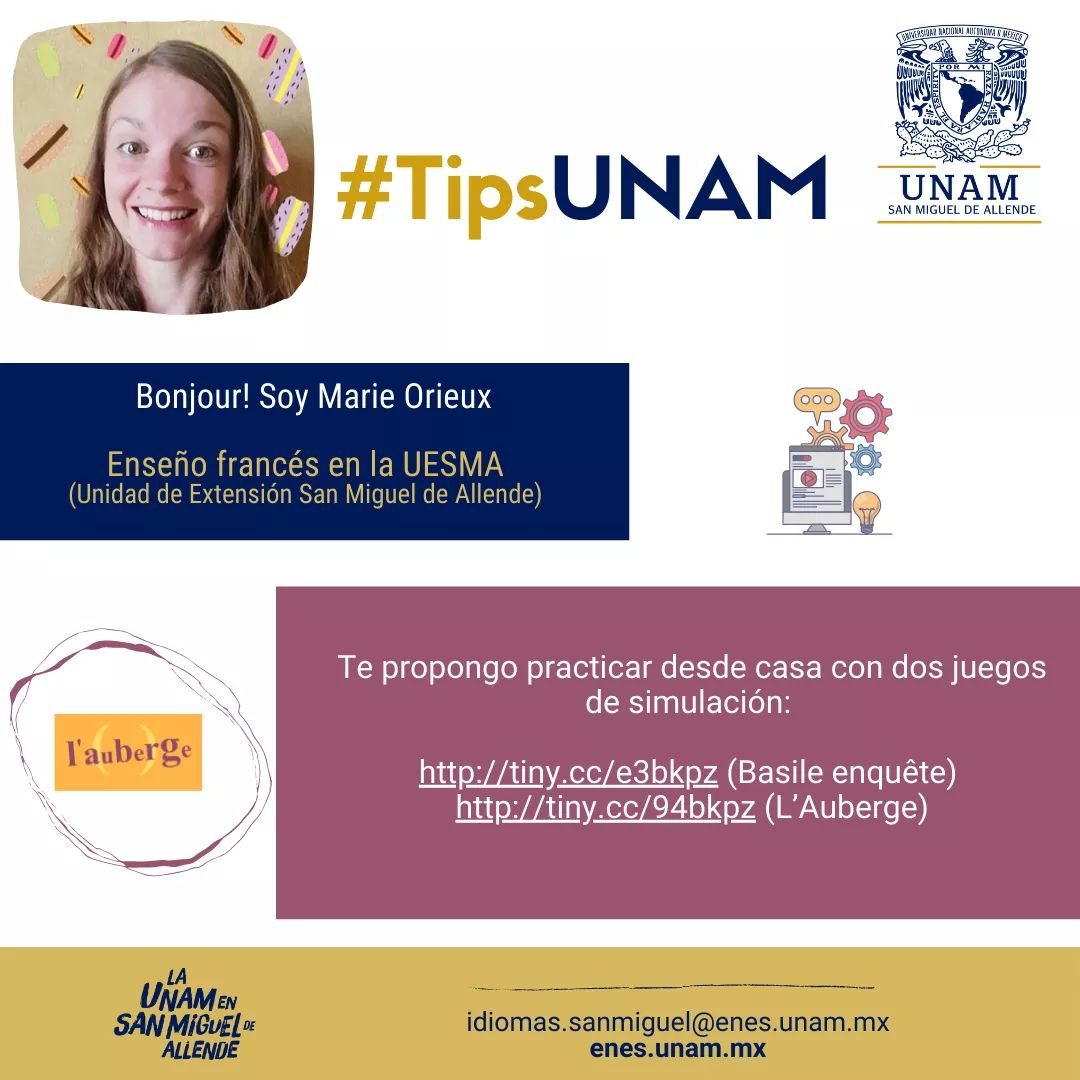 UNAMSanMiguel's tweet photo. #TipsUNAM 📲
Conoce nuevas herramientas que te servirán para desarrollar tus habilidades en el idioma 👇
👉https://t.co/cyeBF77QwH https://t.co/euSRSriOJK