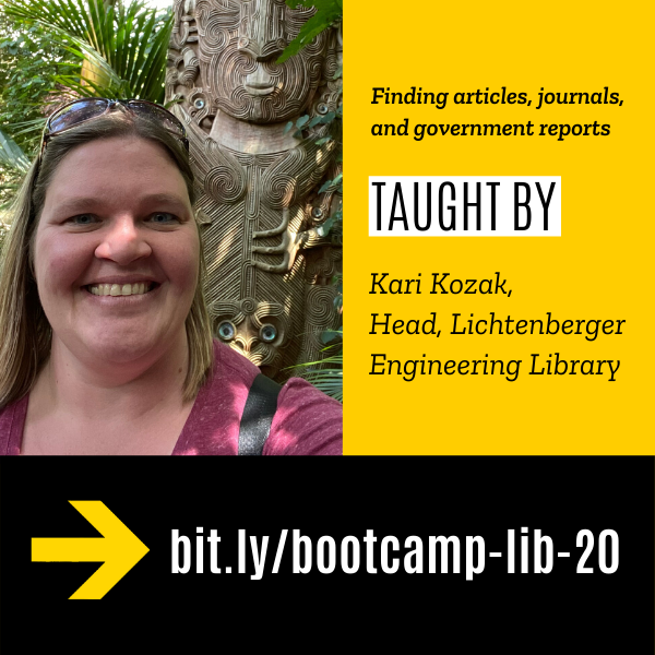 UIEngLib's tweet photo. #VirtualBootCamp TODAY 6/11/2020 2:00 PM. Learn about library resources - incl tools & how to gain access. Taught by Kari Kozak, Head, Engineering Library. Go to link to register & get link to the session! Don't miss out! #UIengLib https://t.co/t3b2DULe7Y https://t.co/veOmXmaTeA