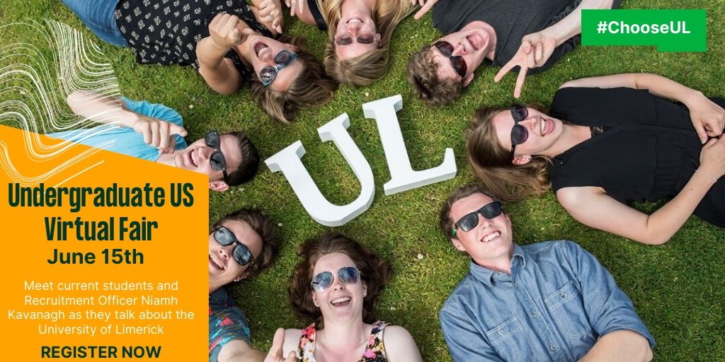 ULGlobal's tweet photo. Make sure to sign up for our Undergraduate US Virtual Fair!
Meet with current students and Recruitment Office Niamh Kavanagh on June 15th!

Register now at: https://t.co/ZySKBoOy6m

More information can be found here: https://t.co/xNy9vtrVSe

#ULInternational #ChooseUL https://t.co/x453lo66qI