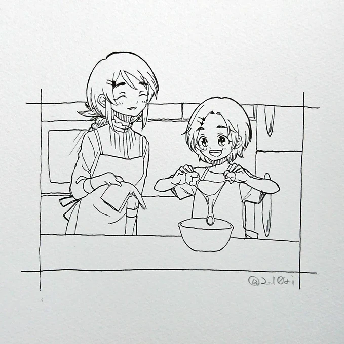 龍崎薫さまと子供向け料理番組でオムライスをお作りになる相原雪乃お嬢さまの図 