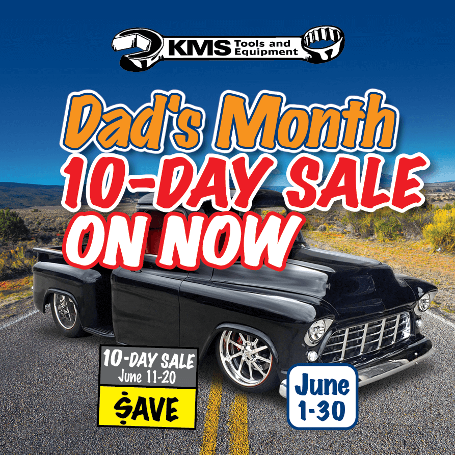 Our 10-Day Sale is on now until June 20th at KMS Tools! Savings in every department! #Automotive #FathersDay #Sale #PowerTools #Woodworking #HandTools #Welding #AirTools #ToolSale ow.ly/Fkni50zPJa8