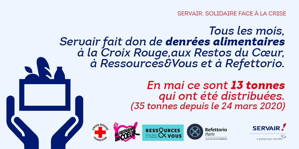 #Servair, solidaire face à la crise. #DonsAlimentaires Cc <a href="/restosducoeur/">Les Restos du Coeur</a> <a href="/CroixRouge/">Croix-Rouge fr</a> <a href="/RessourcesVous1/">Ressources&Vous</a> <a href="/RefettorioParis/">Refettorio Paris</a>