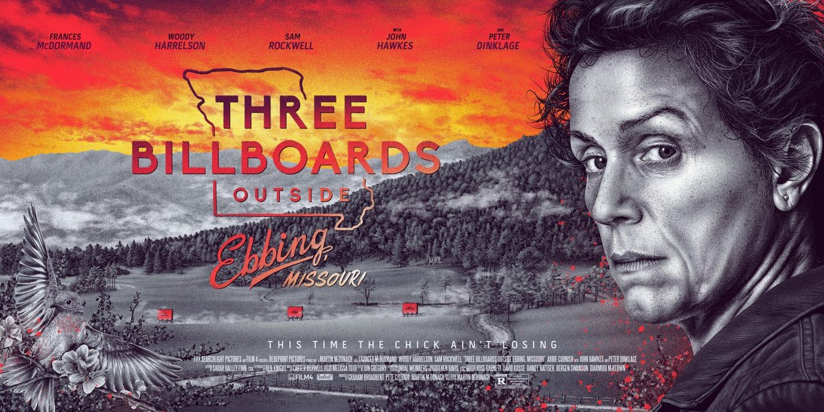 "It seems to me the police department is too busy torturing black folks to solve the actual crime."

Impressive posters for Three Billboards Outside Ebbing, Missouri (2017)
1- by <a href="/madebygeorge/">George Katralis</a> 
2- by @dgrahamdesign1 
3- by <a href="/JarenHemphill/">jare</a> 
4- by <a href="/boythirty/">Tom Coupland</a>