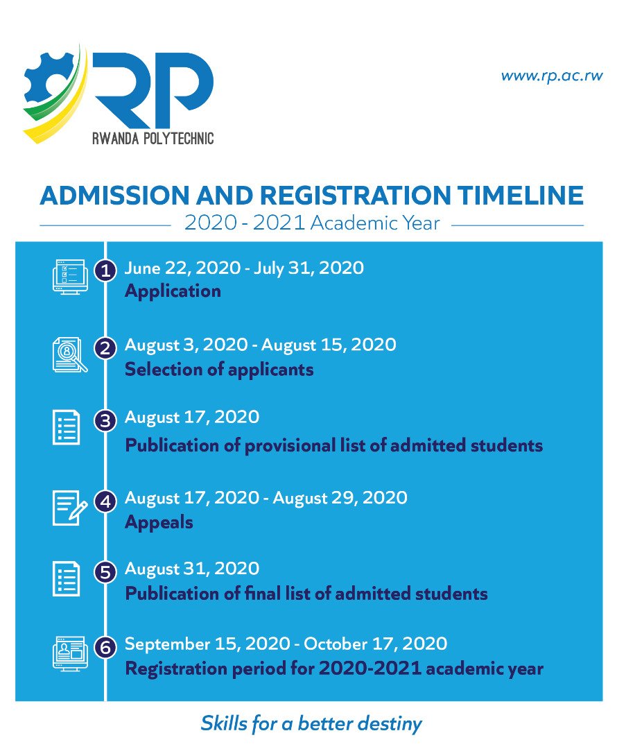 Rwanda Polytechnic on X: Dear Students, this is the revised Admission and  Registration timeline.  / X