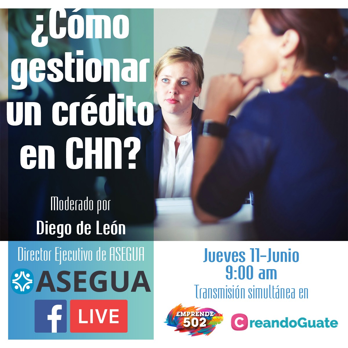 En 45 minutos entrevistaremos a la autoridades del <a href="/BancoChn/">BancoCHN</a> para aclarar dudas sobre los créditos #COVID19gt. Sí deseas enviar una pregunta puedes hacerlo por esta vía 😊. #JuntosSaldremosAdelante los emprendedores estamos #CreandoGuate