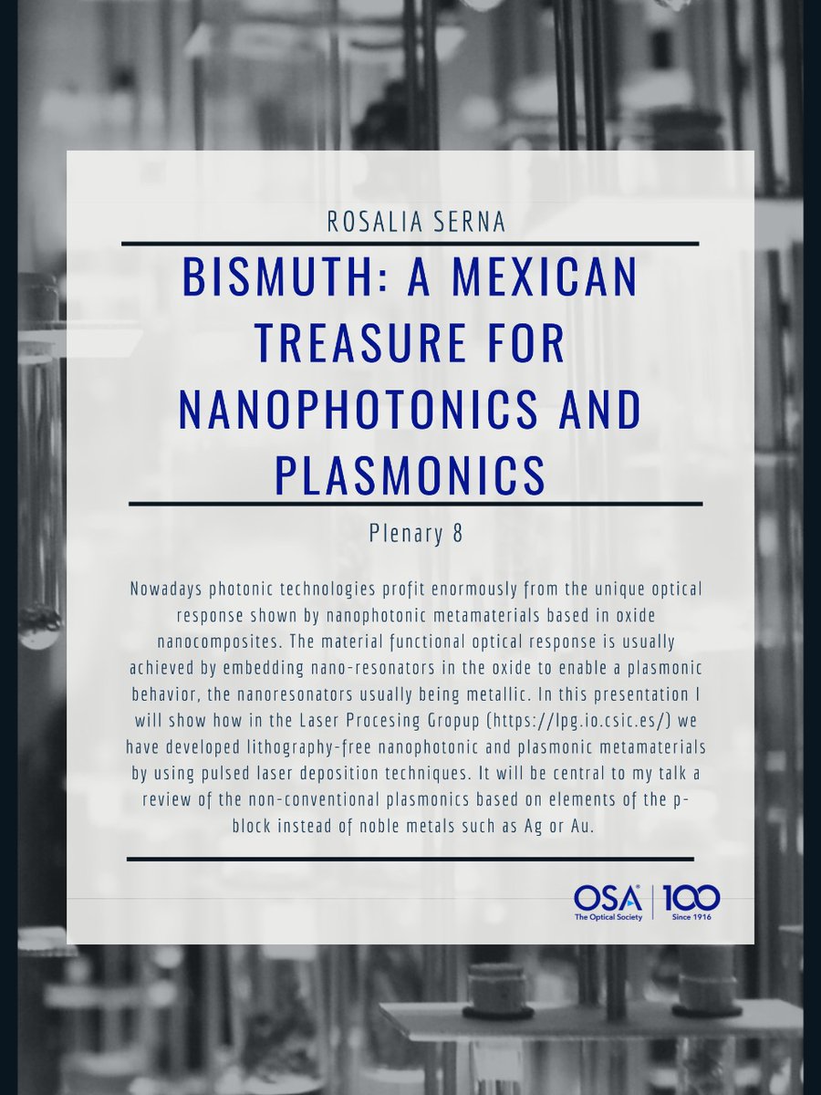IonsOpuma2020's tweet photo. The seventh plenary talk of IONS OPUMA 2020 will be held by Dr. Rosalía Serna from @IO_CSIC

9:30 (UTC-5)

Watch it online via YouTube https://t.co/gzEoNszMOk

#AcademicTwitter  #OSA #Optics #WeAreOn #UnstoppableIONS https://t.co/ZFAOexYLqH