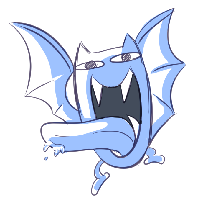 ポケモン 今日のポケモン図鑑no 42 ゴルバット 昔のゴルバットってこんなんだったんだ 藤色抹茶のイラスト