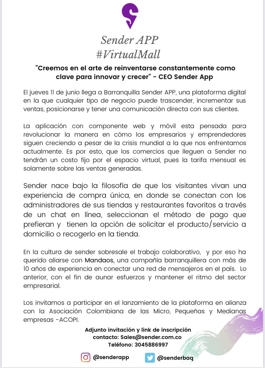 SenderApp tweet media