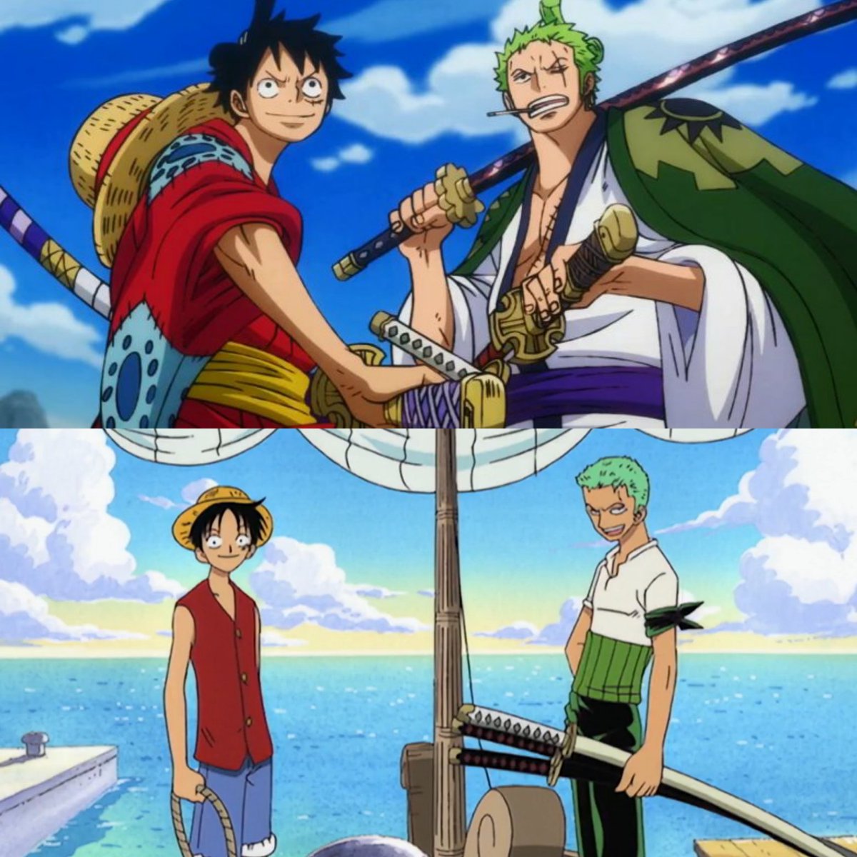 FOLITE4's tweet photo. Glow up Luffy et Zoro #OnePiece https://t.co/RjKOC4BLq5
