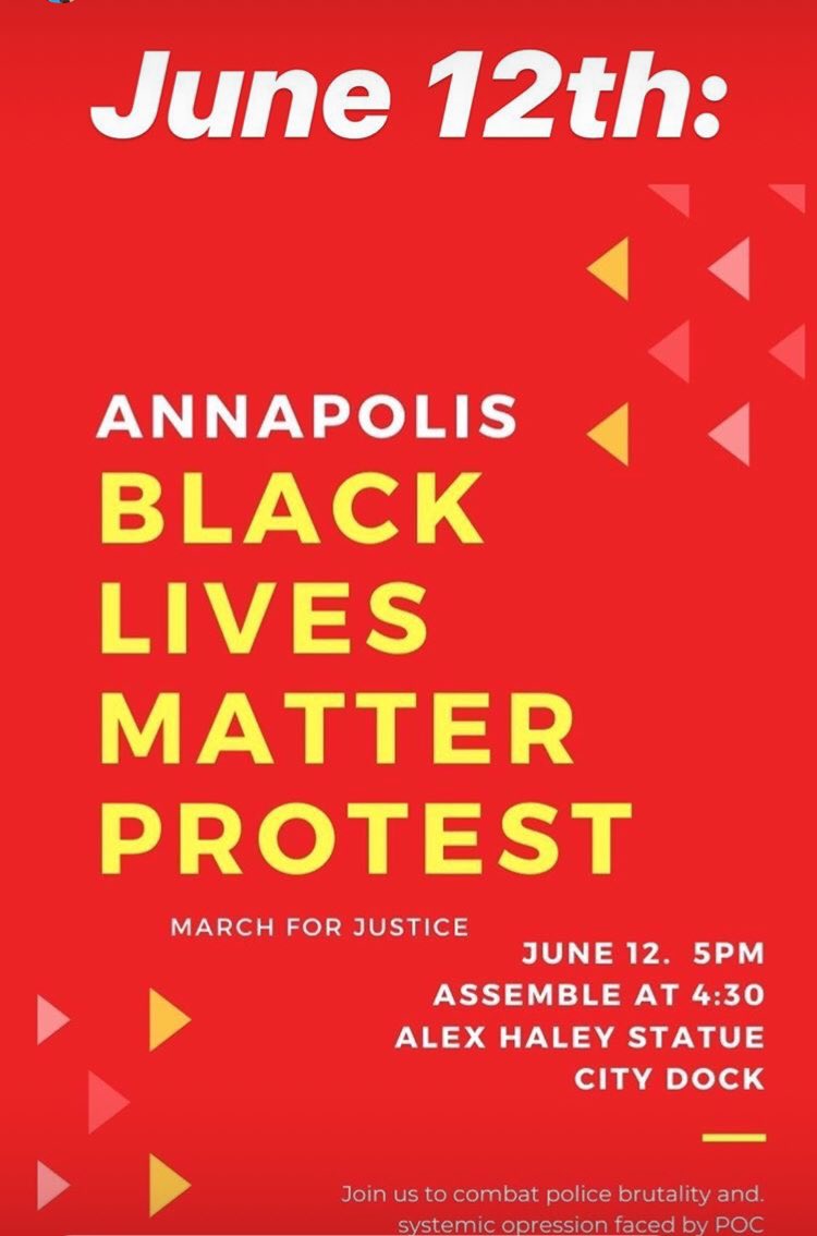 ArundelPatriot's tweet photo. Annapolis Protest June 12th @ 4:30 pm #annapolis #AnnapolisProtest #annearundelco #annearundel #annapolismd #dmv #dmvblm #blm https://t.co/EZBnAksDm6