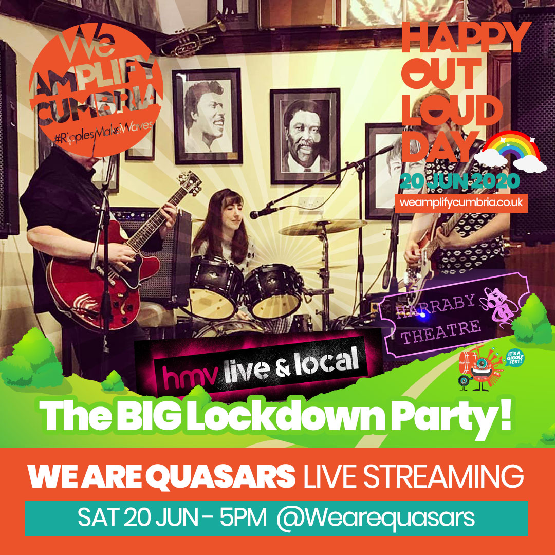 AmplifyCumbria's tweet photo. Happy Out Loud Day! 20 JUN...
#WeAreQuasers #TheInhibitions #IndieStreetClub #ShotBalowski
FREE party guide and craft pack at: https://t.co/Fnk2xAxMty
More acts to follow...
#WeAmplifyCumbria #RipplesMakeWaves #HappyOutLoud #HappyHeroes #Cumbria #VirtualParty #HouseParty https://t.co/rDALVV9U4X