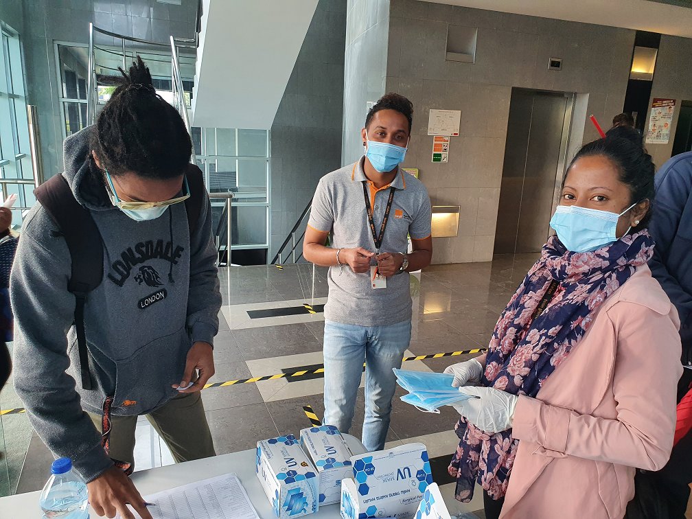 After many sites in Asia and Europe, our Major Service Center in Mauritius 🇲🇺 also reopened. We observe very strict sanitary &amp; protection measures but you can see the smiles below the masks! 😷 #WeAreOne #CSOAroundTheWorld #StaySafe