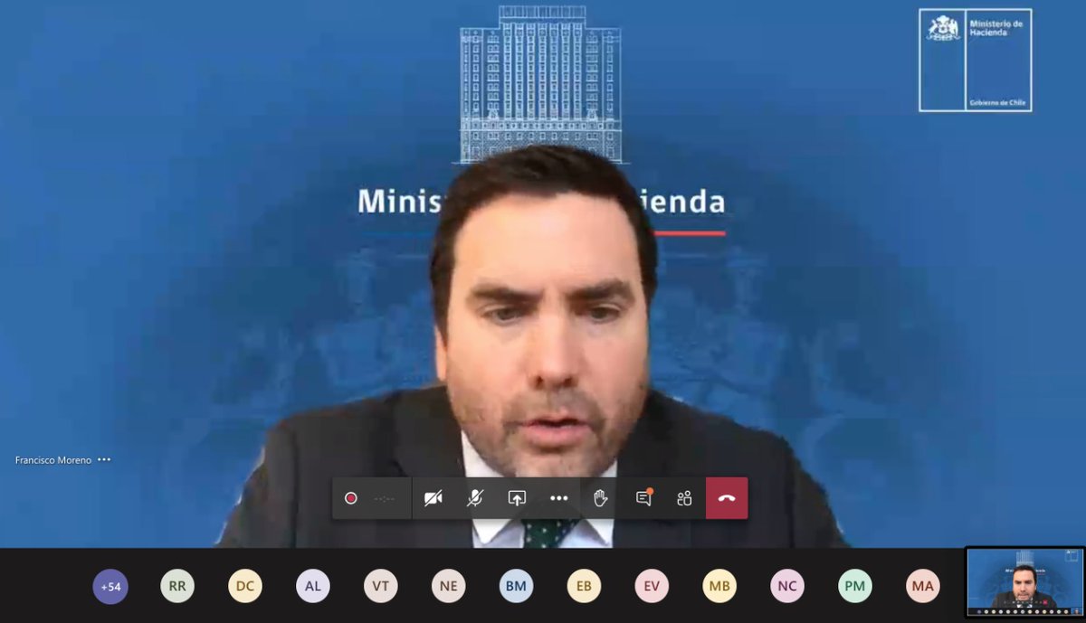 🔴 AHORA| El Subsecretario de Hacienda <a href="/Moreno_Fco/">Francisco Moreno Guzmán</a>, y el <a href="/subrei_chile/">Subsec. de Relaciones Económicas Internacionales</a> <a href="/rodrigoyanezb/">Rodrigo Yañez</a>, junto al @Int_Nuble <a href="/martinarrau/">Martín Arrau GH.</a> y @MH_Nuble Daniela Carlín, participan de una nueva sesión de la Mesa para el desarrollo del Comercio Exterior de la Región de #Ñuble 🇨🇱 #Comex