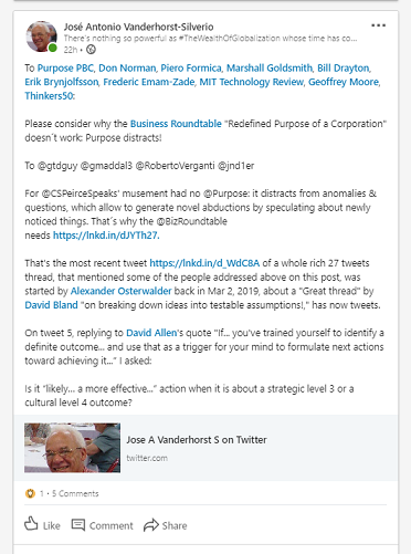 gmh_upsa's tweet photo. @AlexOsterwalder @davidjbland @gtdguy @coachgoldsmith @dbostrom @PIEROFORMICA1 @gtdtimes @erikbryn @techreview @CarlotaPrzPerez @fredemamzade @geoffreyamoore @thinkers50 @IIPP_UCL @BartlettUCL @elpais_inter @JosephEStiglitz @ProSyn @Sanders_Peirce @CeresNews @ricardorossello @MITSHIFT @MIT_CISR @CSPeirceSpeaks @thisisnewpower @gmaddal3 @RobertoVerganti @jnd1er @Purpose @BizRoundtable 3 #SocialBusiness3DoC images share advice #GlobalCEOs are not expecting, but help avoid distraction.
As a paradigm shift of consciousness, transformation takes no time to decide the #NEXTNORMAL2020 for the #GlobalState, which enable transitions that take time towards the #BG_NS. https://t.co/H91kh3LGJS