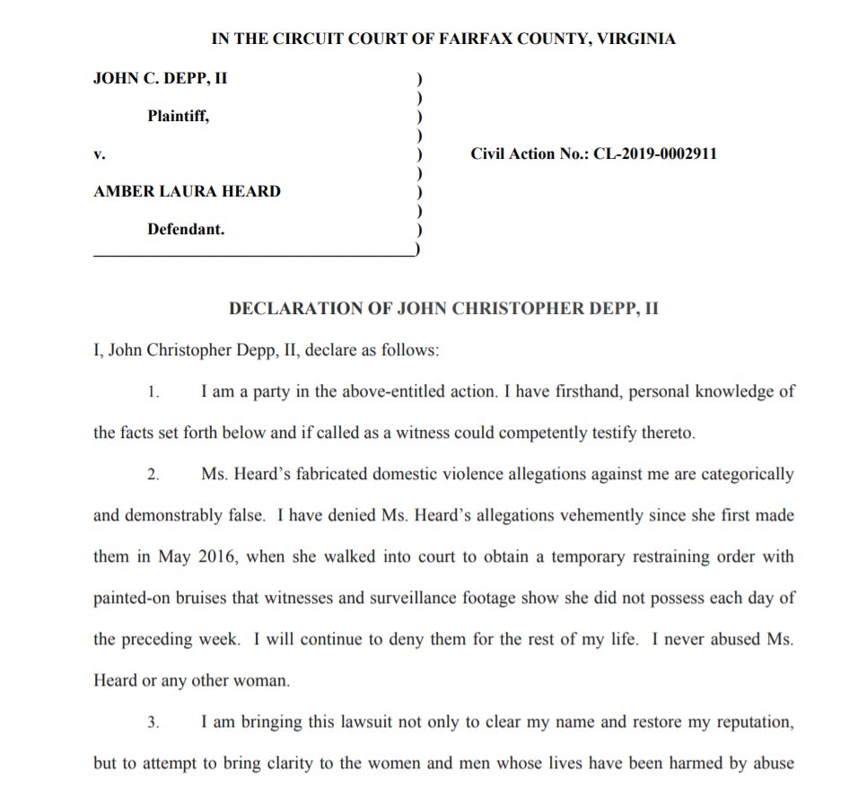 First, just because she said it happened doesn't mean it's true. Lots of people use articles that repeat her claims to say they're both bad. He is suing her for defamation stating he never abused her. Huge risk if he did. But he's proving he didn't.  https://www.courthousenews.com/wp-content/uploads/2019/05/Depp-Declaration.pdf