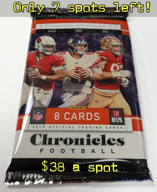 RippedOnBreaks's tweet photo. LETS GET THIS FILLED!
Who wants a chance at 2019s top rookies!
We all know Chronicles is loaded with rookies!!!
Random division break at $38 a spot! 7 Spots left!
@Hobby_Connect #tradingcards #sportscards #nfl #footballcards #rookie #ratedrookie #autograph
https://t.co/9CKfgIP7KO https://t.co/cq9yyvsyyA