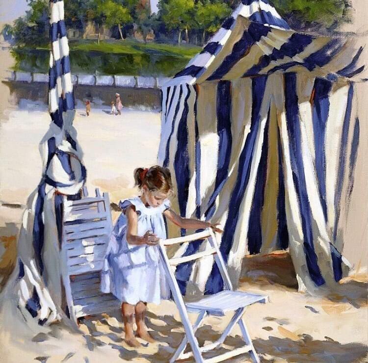 RSanzPintor's tweet photo. Detalle de mi cuadro “En la Playa de Ondarreta”. Ahora que ya podemos comenzar a soñar con pasear unos días por la playa.
 
🎨 https://t.co/owyPCARwlR https://t.co/kPUhsqoNOA