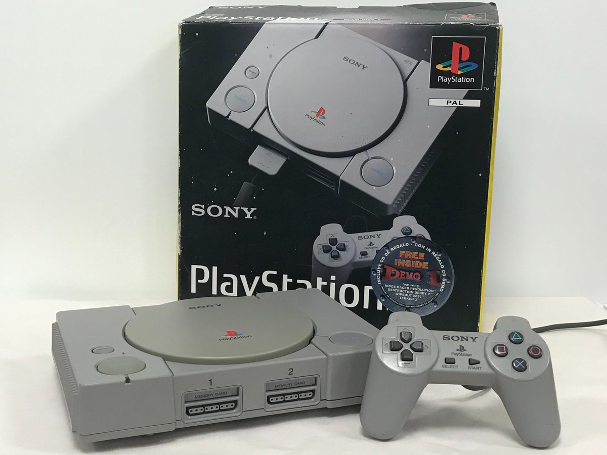 HoCCsu's tweet photo. ByteSize Look: The first model of the #Sony #Playstation1 released in the UK in 1995 had 2MB of RAM a 32Bit CPU and RCA AV out ports. Popular games included #GranTurismo #Tekken &amp; #TombRaider. What was your favourite #PS1 game? Who’s looking forward to the #PS5reveal tonight? https://t.co/3w4FncZvdg