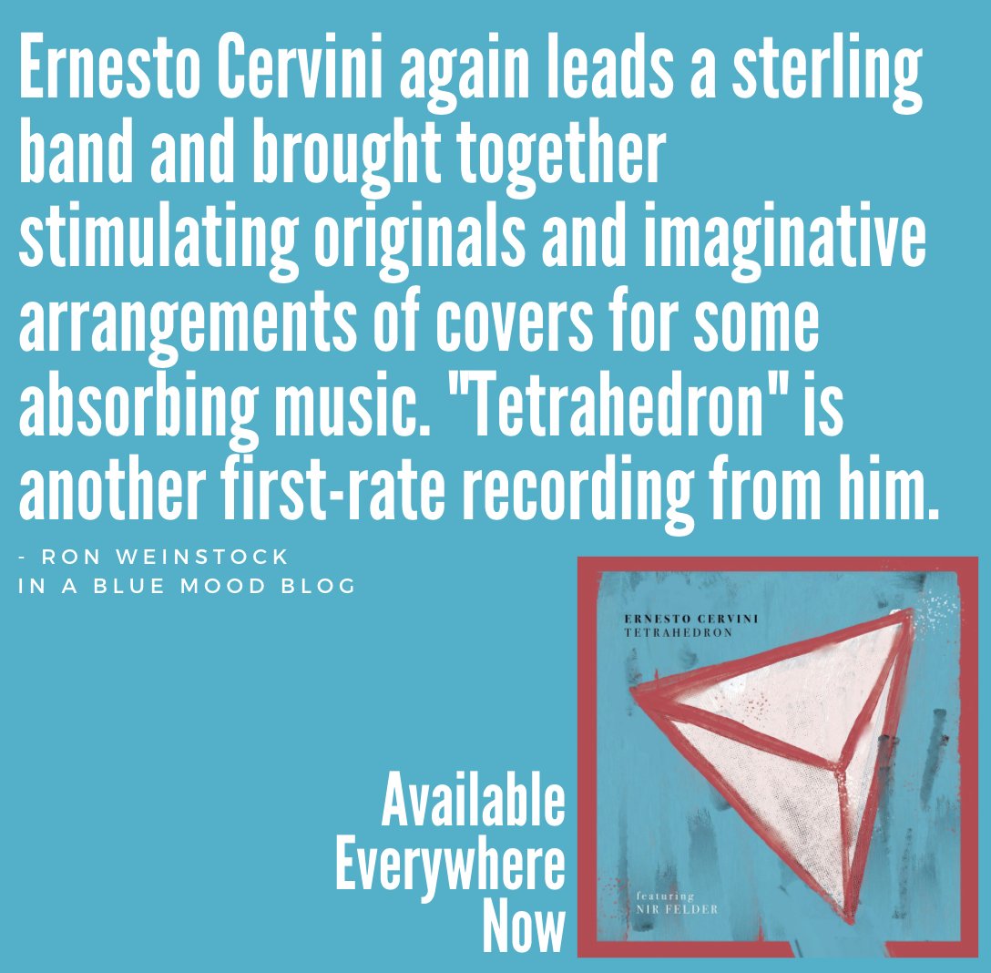 ernestocervini's tweet photo. Thank you to #RonWeinstock for the thoughtful review of #Tetrahedron in his blog "In a Blue Mood'! I'm so happy that people have been enjoying the album and I'm grateful for the support!
You can read the review in full here: https://t.co/KHcPN0WzzF
@OGPublicity @Anzic https://t.co/maLs6Vt71n