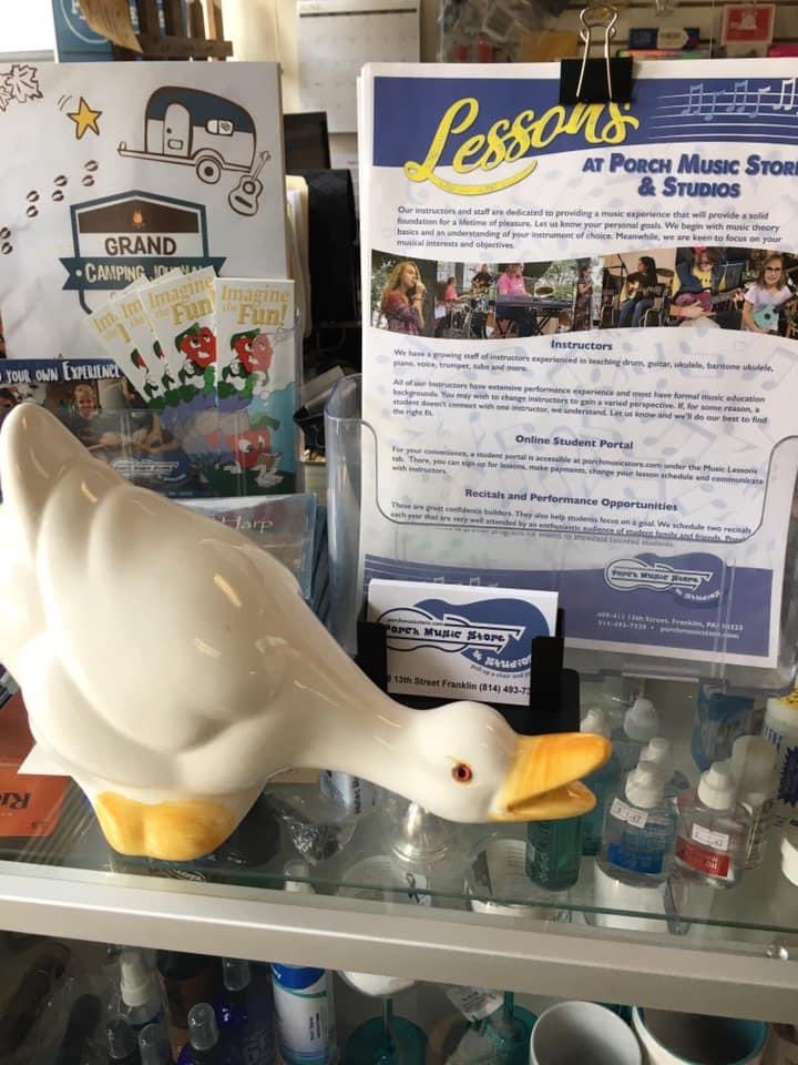 PorchMusicStore's tweet photo. Itβs the unofficial βBring Your Duck To Work Day.β Stop by and see us! Weβre open until six! π¦ #porchmusicstore https://t.co/1AwH7uu7HL