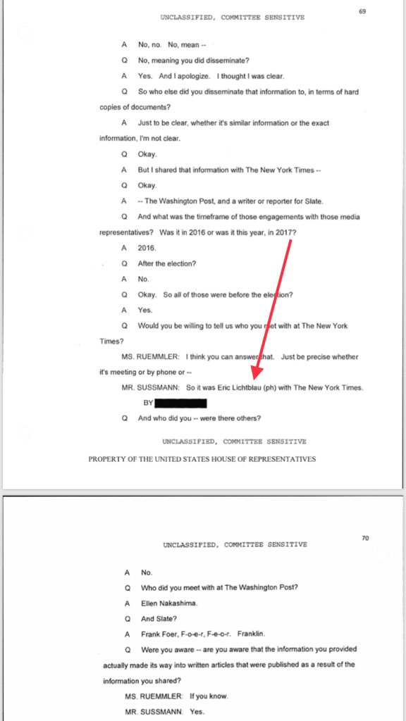 In (late?) October 2016, Sussmann says he reached out to reporters from the Washington Post, the New York Times, and Slate about the unusual activity at Alfa Bank. https://intelligence.house.gov/uploadedfiles/ms53.pdf