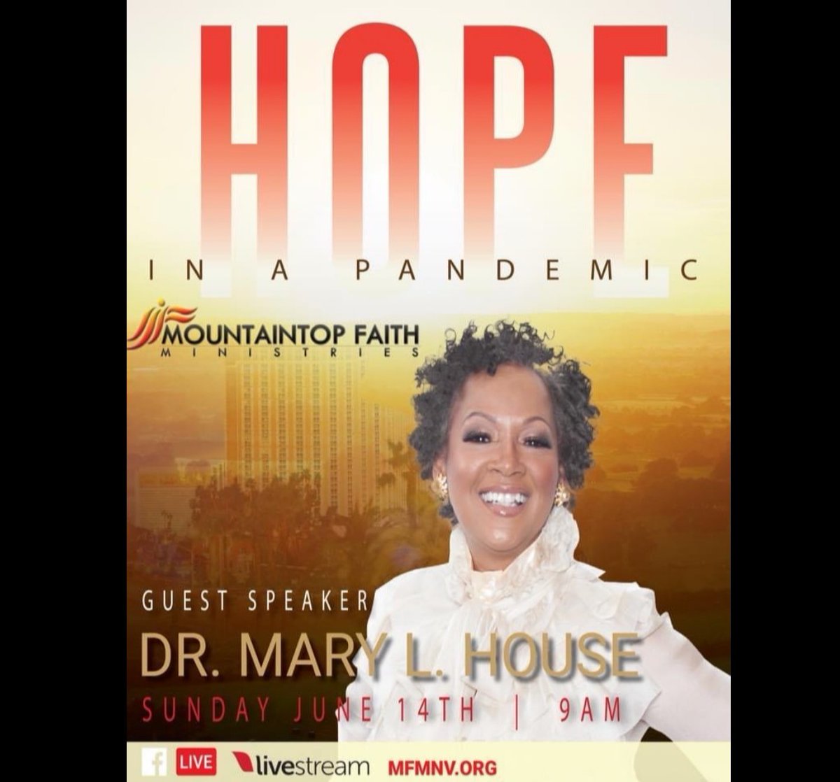 Join me this Sunday, June 14th @ 9am PST on Facebook Live, Livestream or mfmnv.org