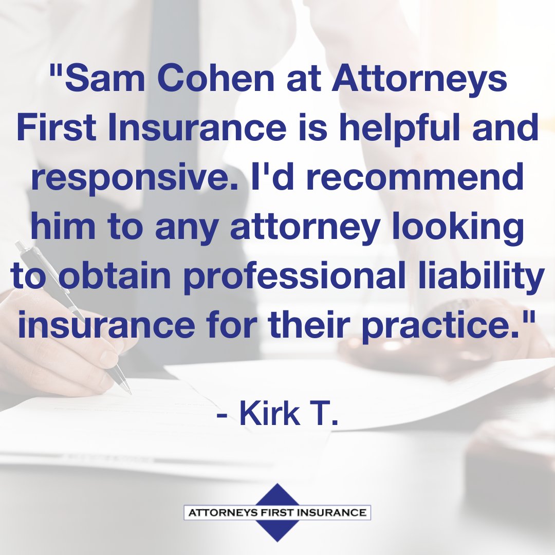 attorneys_first's tweet image. Thank you for trusting us, Kirk. Saving you BIG on professional liability insurance is our top priority!

Get a free quote ➡️ bit.ly/3cMii1g or call us at 727-677-0039! #ErrorsAndOmissionsInsurance #Lawyers #TitleAgents