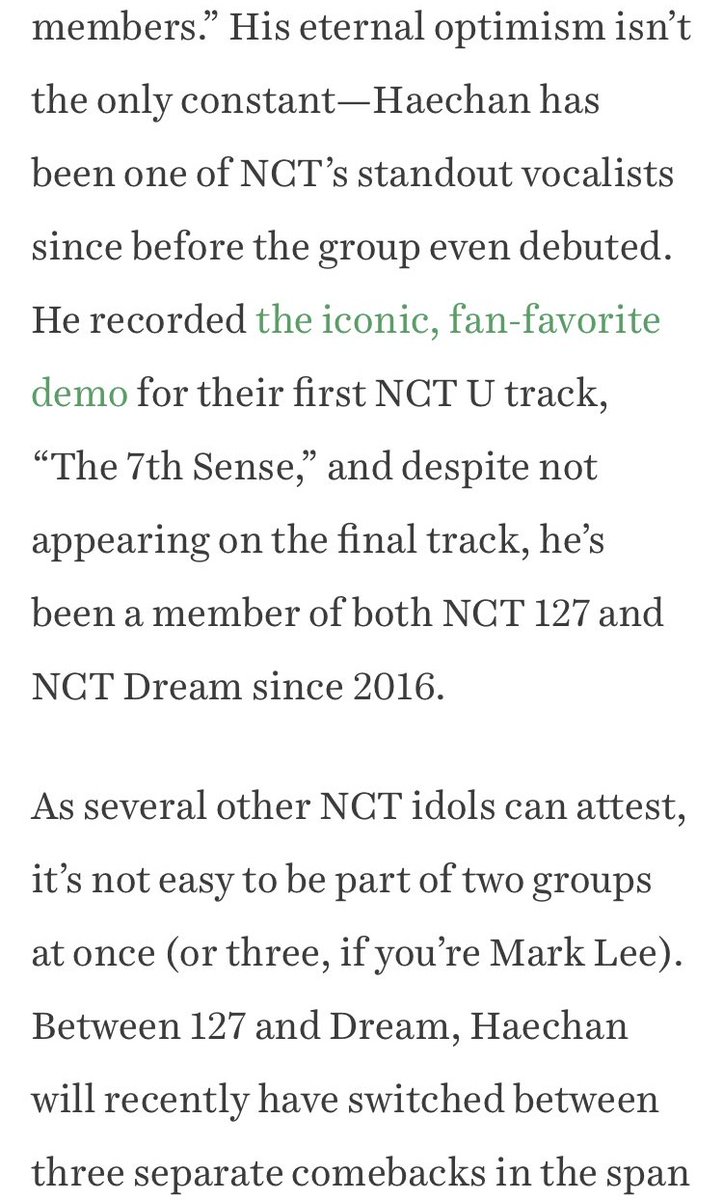 Haechan is currently the only member active in the three sub-units of NCT, he has been working nonstop this year with three comeback in the span of three months, Kick It (127) Ridin (Dream) Punch (127) and yet he always do his best without showing any sign of tiredness.