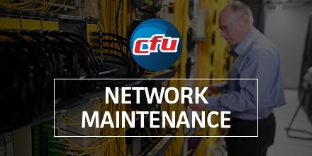 CFU will perform maintenance on the broadband network tonight beginning at midnight Thursday, June 11. TV, internet and phone services in north west Cedar Falls will be impacted. cfu.net/maintenance
