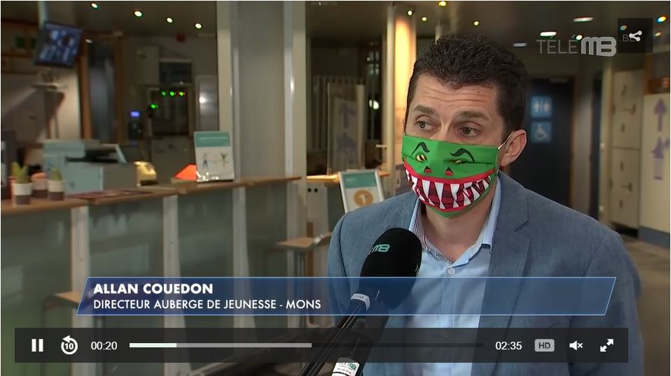 🎉 Et c'est reparti pour l' Auberge de Jeunesse du Beffroi - Mons! N'hésitez pas à réserver dans nos auberges. L'annulation est gratuite jusqu'à 24h avant le jour j !
Merci à <a href="/Telemb_Officiel/">Télé MB</a> pour leur passage! 
👉bit.ly/3cRDQtd 
#bestmaskever <a href="/visitwallonie/">Wallonie Tourisme</a> <a href="/visitmons/">Visit Mons</a>