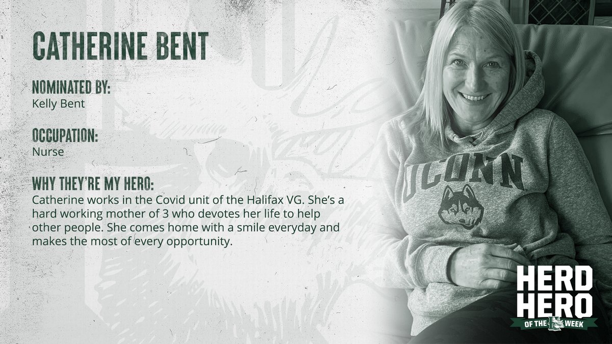 Congratulations to our Herd Hero of the Week - Catherine Bent. #GoMooseGo 

Make a nomination: bit.ly/3fgov7e