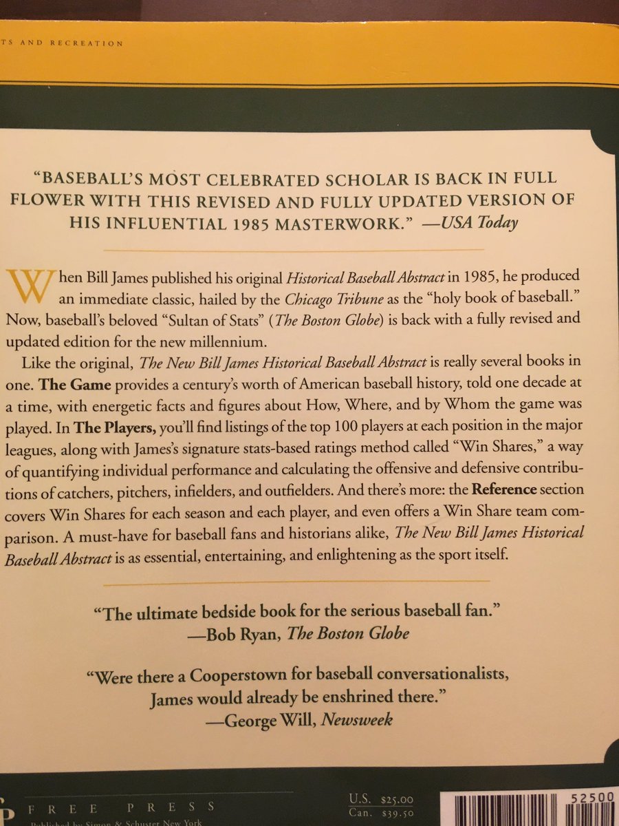 Suggestion for June 11 ... The New Bill James Historical Baseball Abstract (2001).