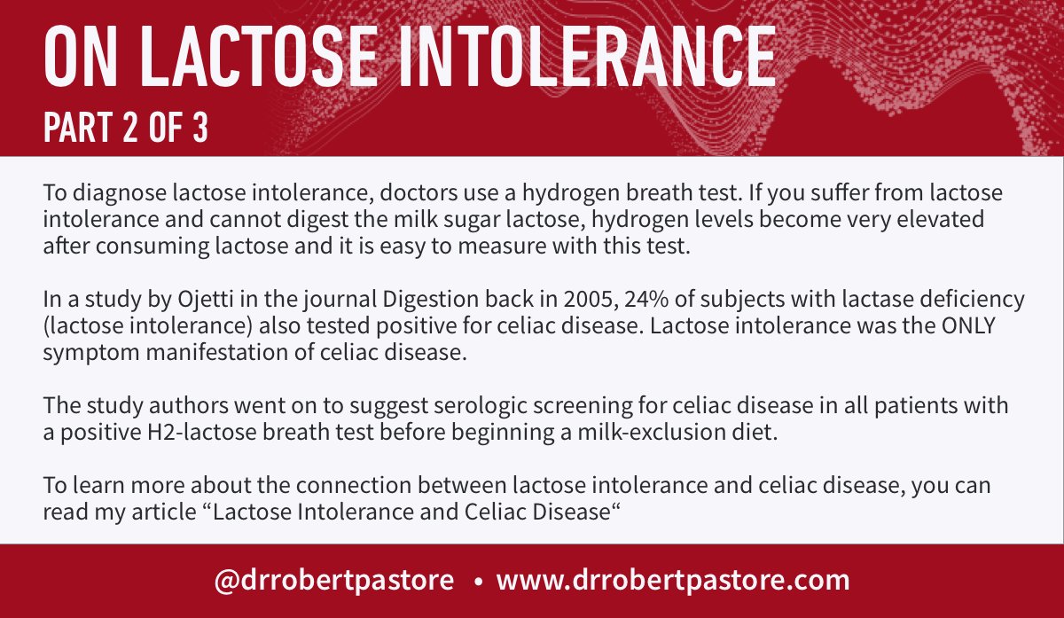 Celiacs are at a much higher risk of also having a lactose intolerance. 
Learn more here: drrobertpastore.com/articles/2020-…