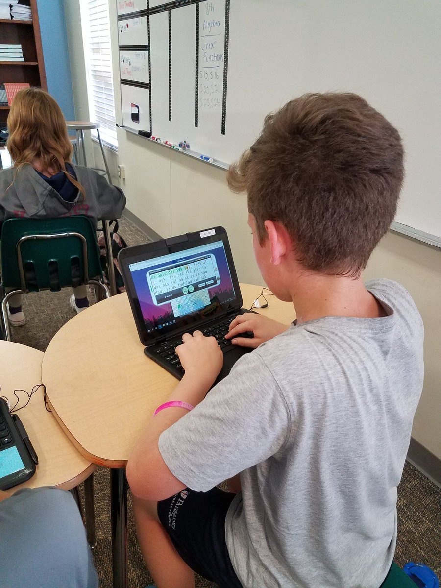 TechNType's tweet photo. #TBT Middle schoolers practicing their #keyboarding skills with #TypingAgent  See: https://t.co/KJPGDw4DRr #edchat #education #k12insight #revitupK12 https://t.co/QeRk2EkKne
