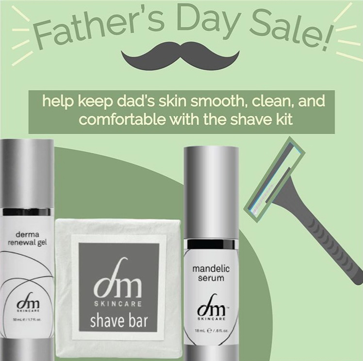 dmSkincare_ Give Dad the gift of glowing skin! Through 6/21, use code “gift4dad” to get our Fathers Day bundle: the shave bar, mandelic serum + the derma renewal gel for $99 with free shipping (regularly $119). #fathersdaygifts #malegrooming #giftsfordad #cleanbeauty