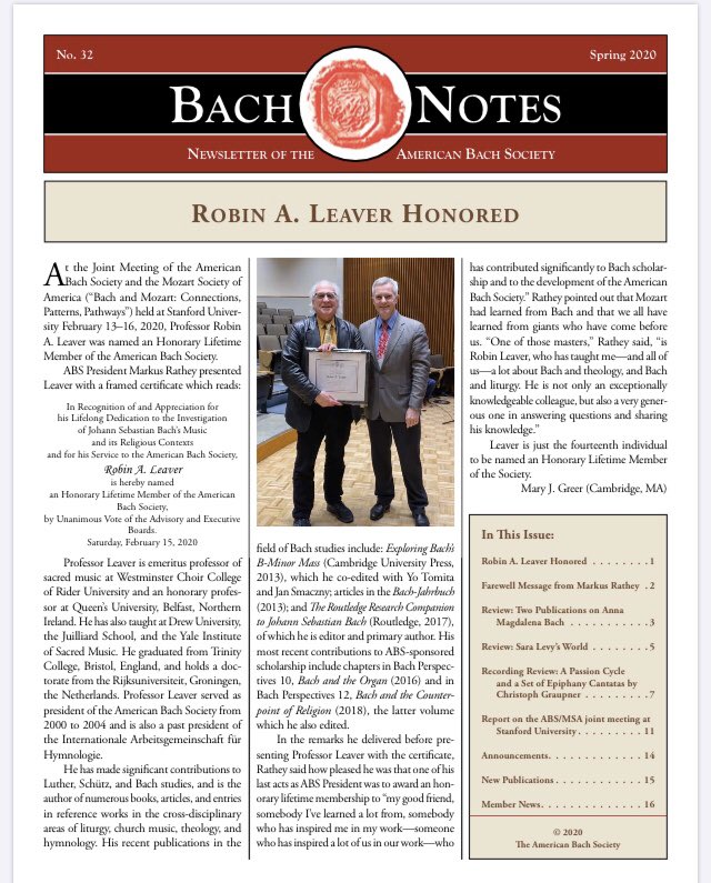 ambachsociety's tweet photo. The latest edition of our newsletter, Bach Notes, is out! 
https://t.co/jVpYdb6WRu

#jsbach #bachscholar #bachscholarship #newsletter #bachnotes https://t.co/k18bTPdDgL