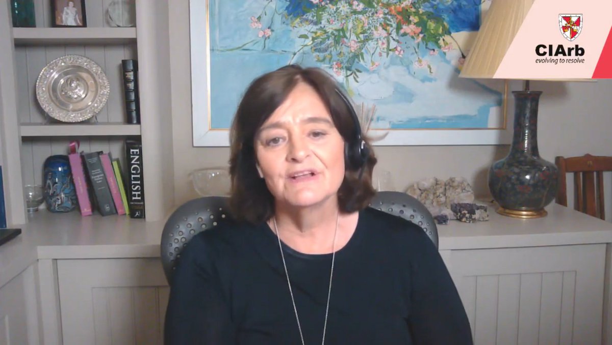Ciarb's tweet photo. Q&A session now, Cherie Blair CBE QC MCIArb, answering event delegates' questions - Roebuck Lecture 2020.
#CIArb #RoebuckLecture #ADR https://t.co/j8rkrecb3y