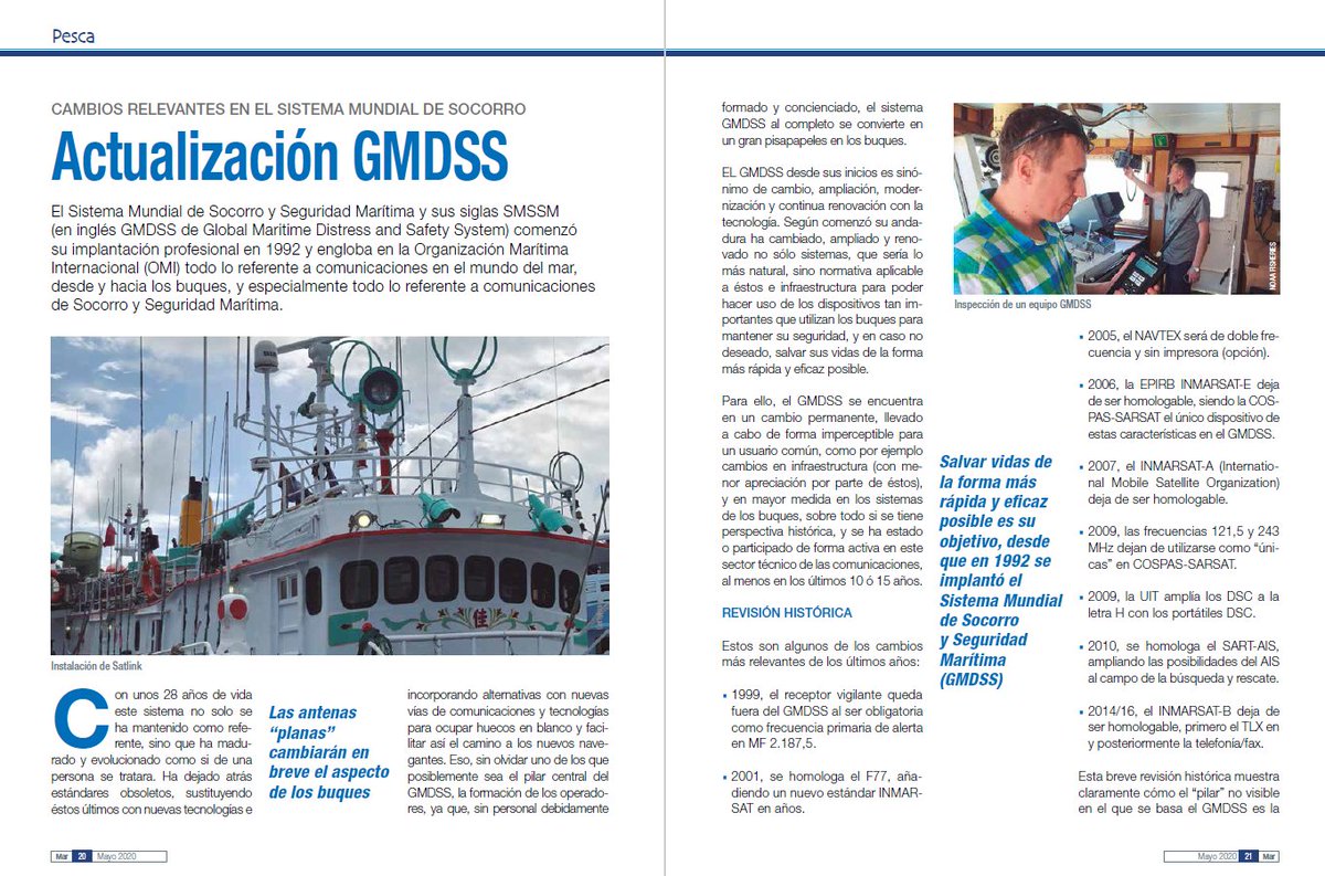 ISMrevistaMar's tweet photo. 🚨 Artículo de Zebensuí Palomo, instructor del @IFPMP_LPGC, sobre los cambios en el sistema mundial de socorro #SMSSM #GMDSS @IMOHQ
Accede aquí al último número completo de #RevistaMAR 👉 https://t.co/G26CYdZf6n https://t.co/k0ICvwHFCv