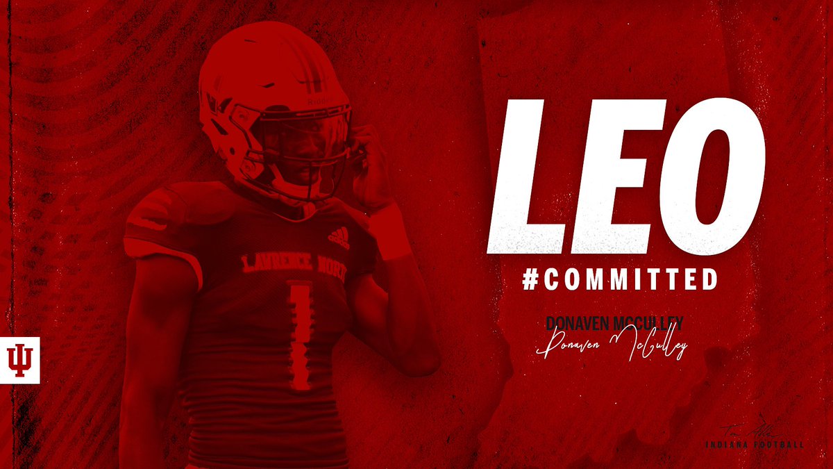 DonavenMcculley's tweet photo. 100% COMMITTED🔴⚪️ #LEO @CoachAllenIU @IndianaFootball @IUCoachSheridan @coach_mal @SWiltfong247 https://t.co/BNFroaUAHI