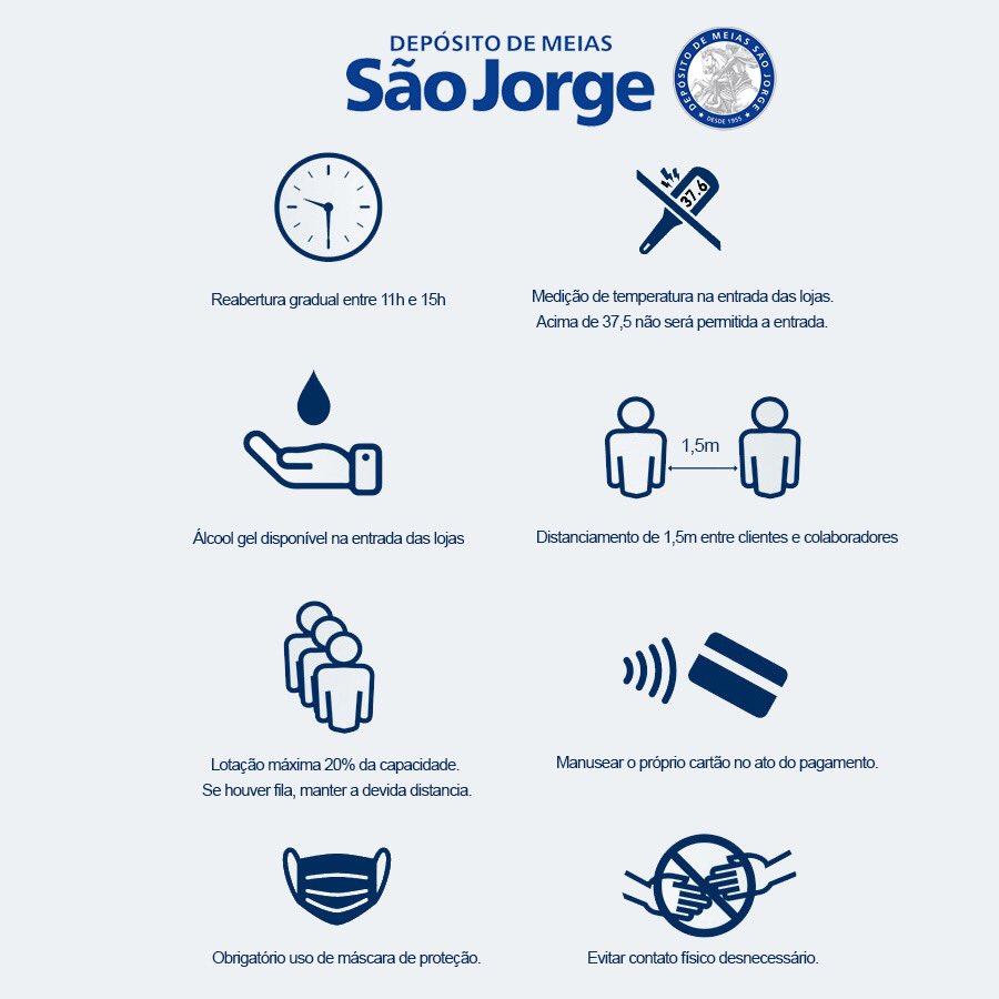dmsaojorge's tweet photo. Lojas físicas abertas atendendo às medidas de segurança e higiene de segunda a sábado entre 11h e 15h - Rua 25 de Março 485 e 680.

O site segue com o habitual frete grátis a partir de R$ 50,00, e em promoção por tempo indeterminado com o cupom #ficaemcasa de 10% de desconto. https://t.co/1HFyVoZcDS